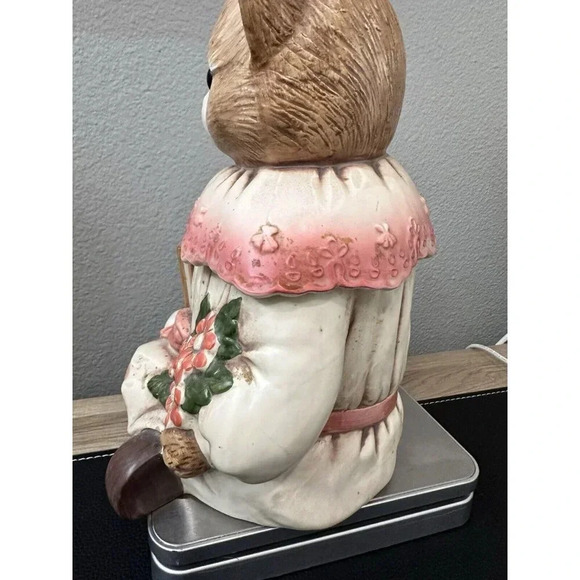 Vintage Cookie Jar 70'S EMILY THE CAT IN DRESS GLASS EYES - 11.5" - Picture 6 of 11